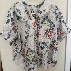 The Keira Collared Button-Front Blouse by Pilcro - Anthropologie